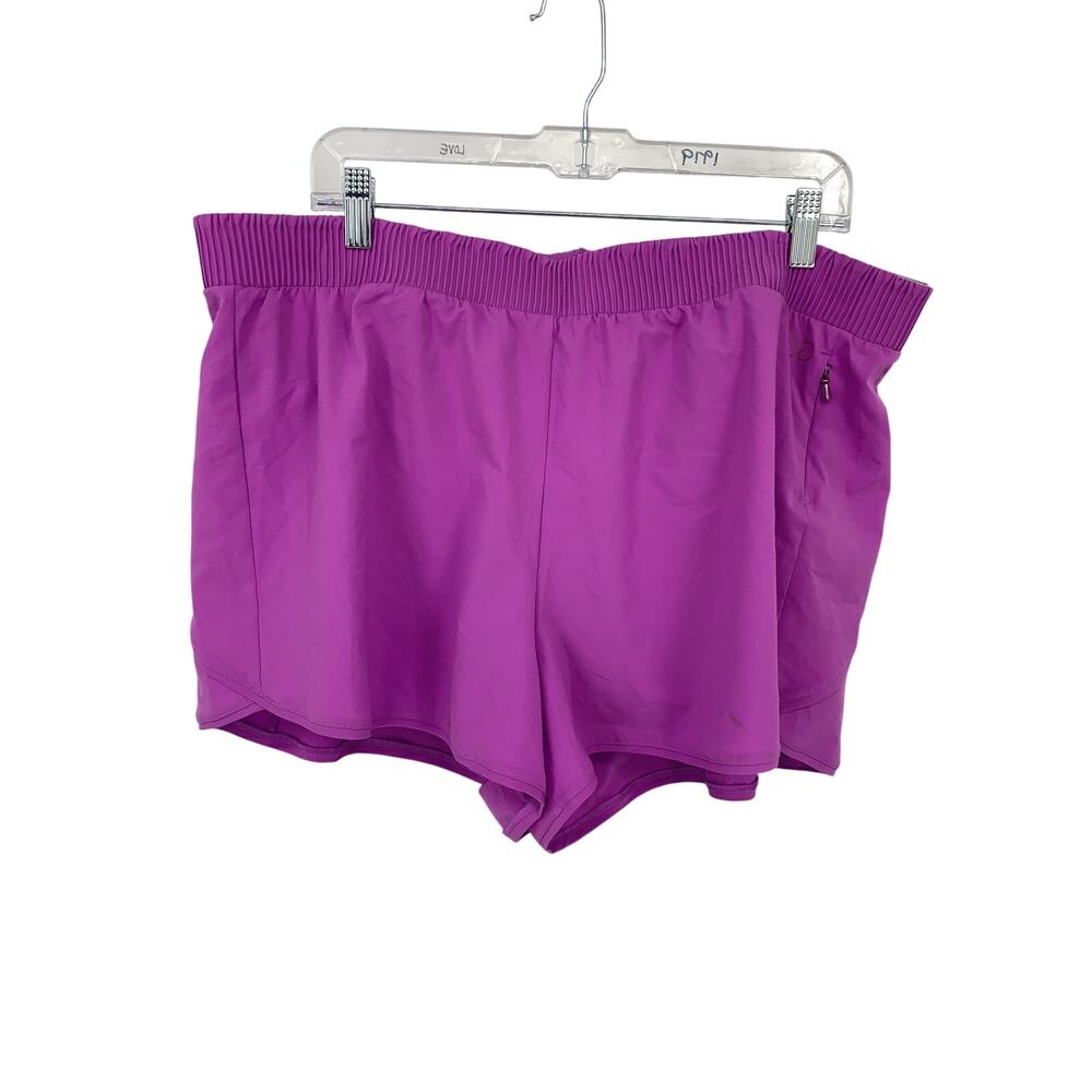 NWT CALIA Swift Performance Short Womens XXL Purple 3" Inseam Side Zip Pocket